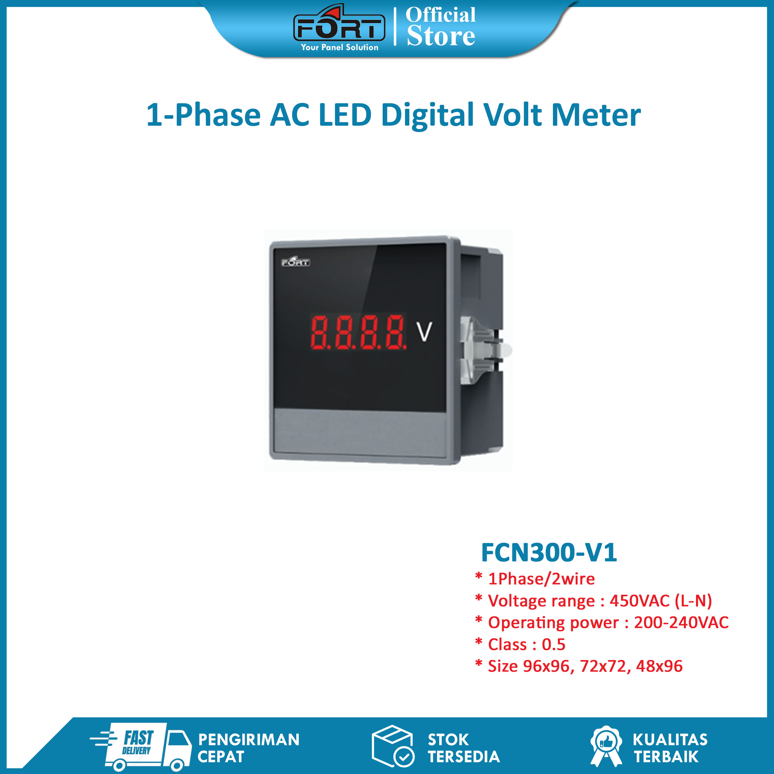 1-Phase AC LED Digital Volt Meter FCN300-V1